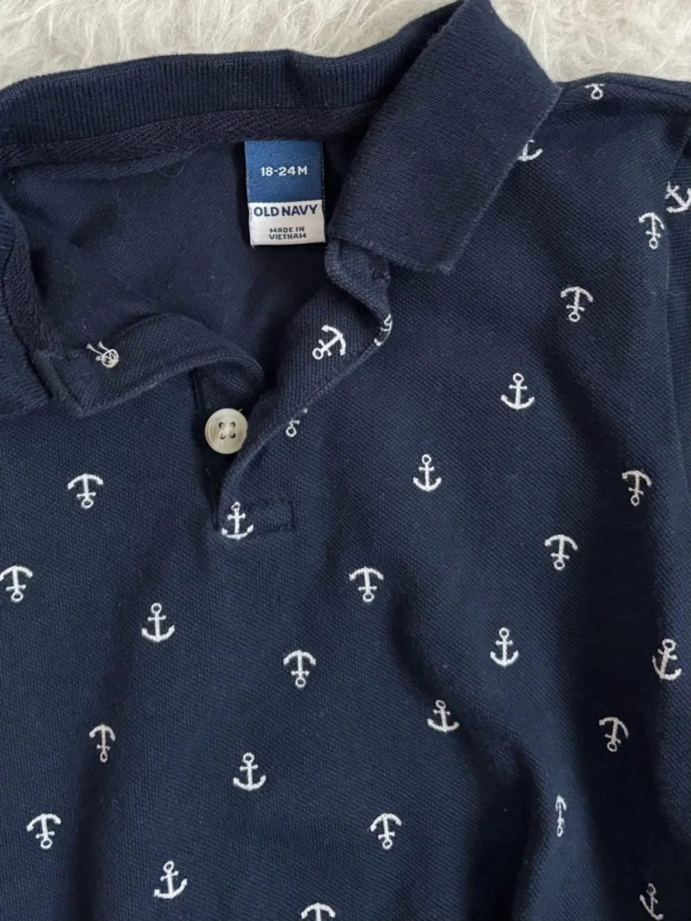 Old Navy Baby Boy Coastal, Nautical, Preppy Anchor Polo Bubble Romper
